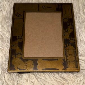 Charming Gold and Brown Pet-Themed Picture Frame